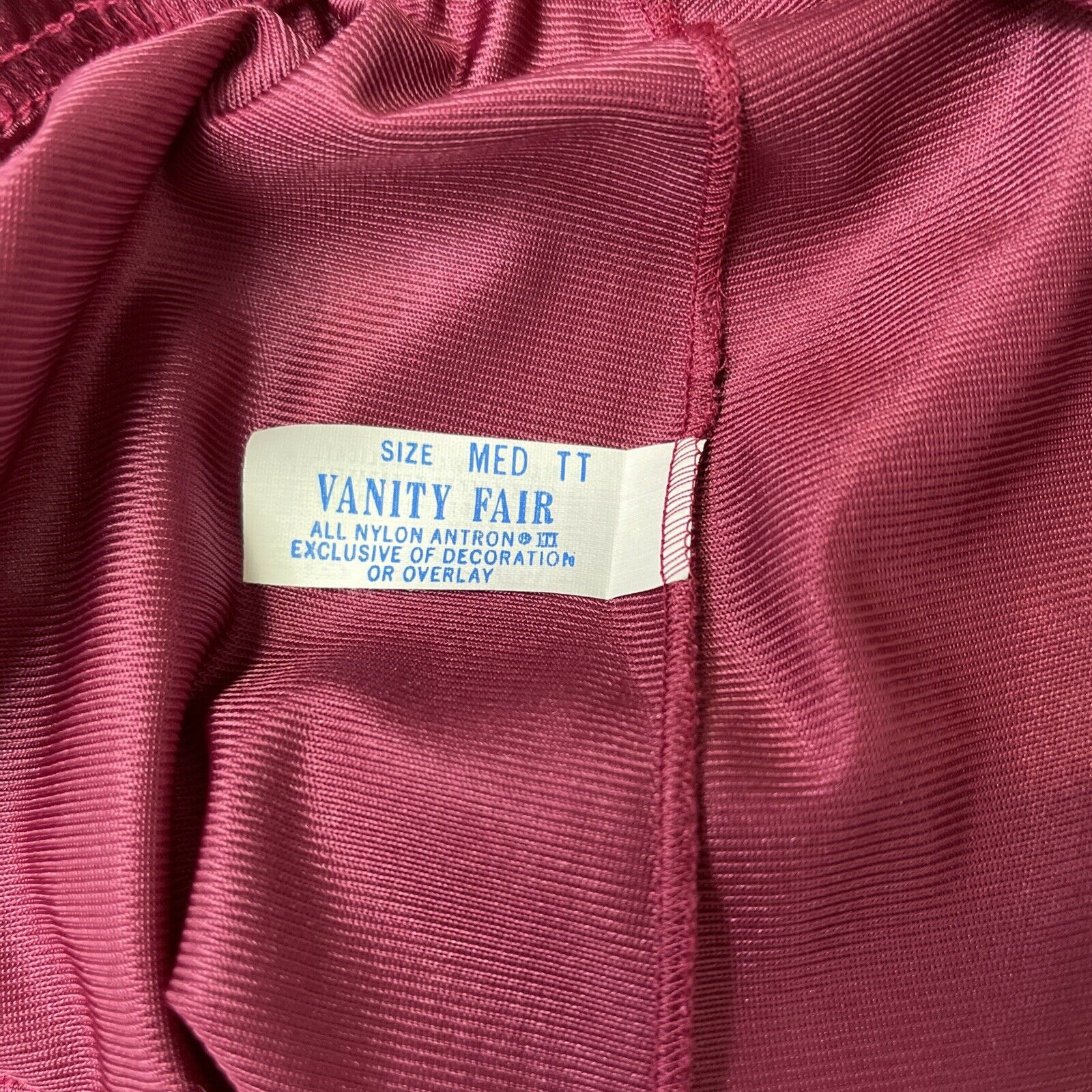 Vintage Vanity Fair Nylon Half Slip Lace Hem Plum USA Size Medium