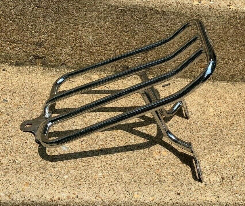 2005 17 Harley Softail Deluxe Flstn Rear Passenger Pillion Chrome Luggage Rack 1717