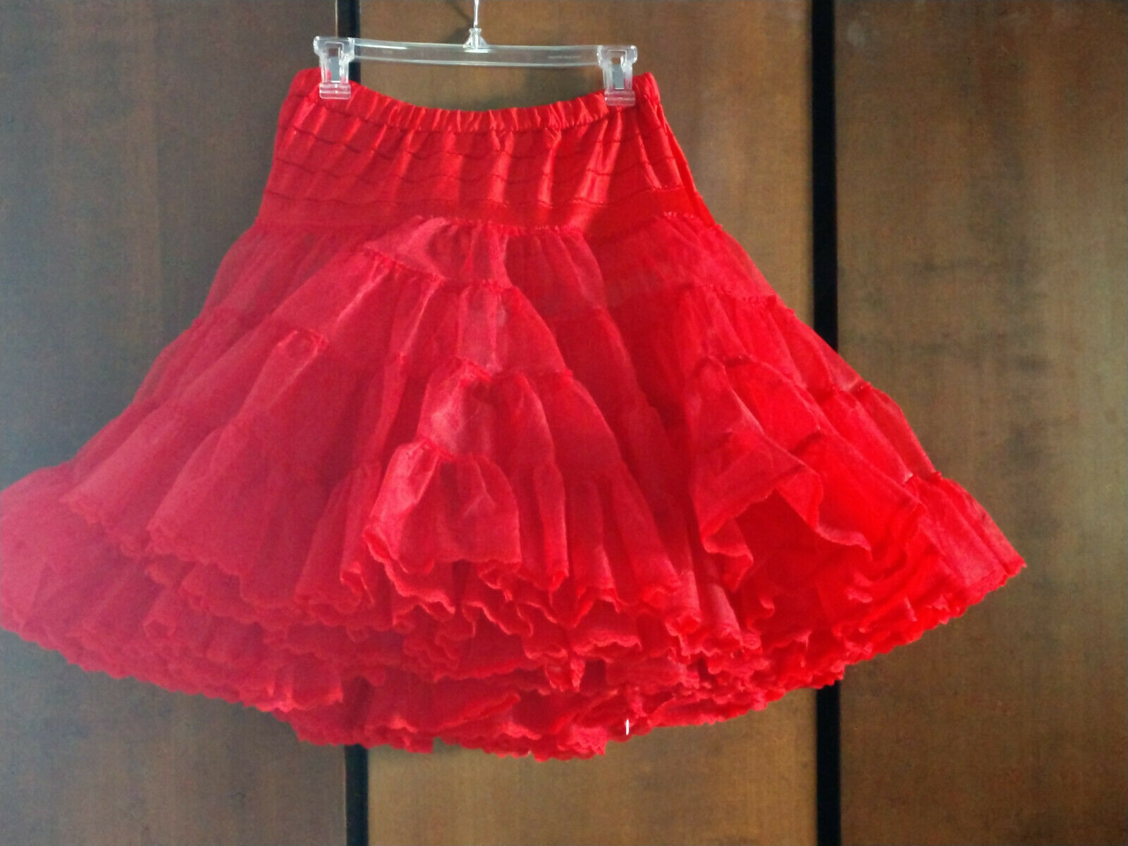 Vintage Petticoat Skirt Crinoline Tutu Rockabilly Square Dance Vibrant RED