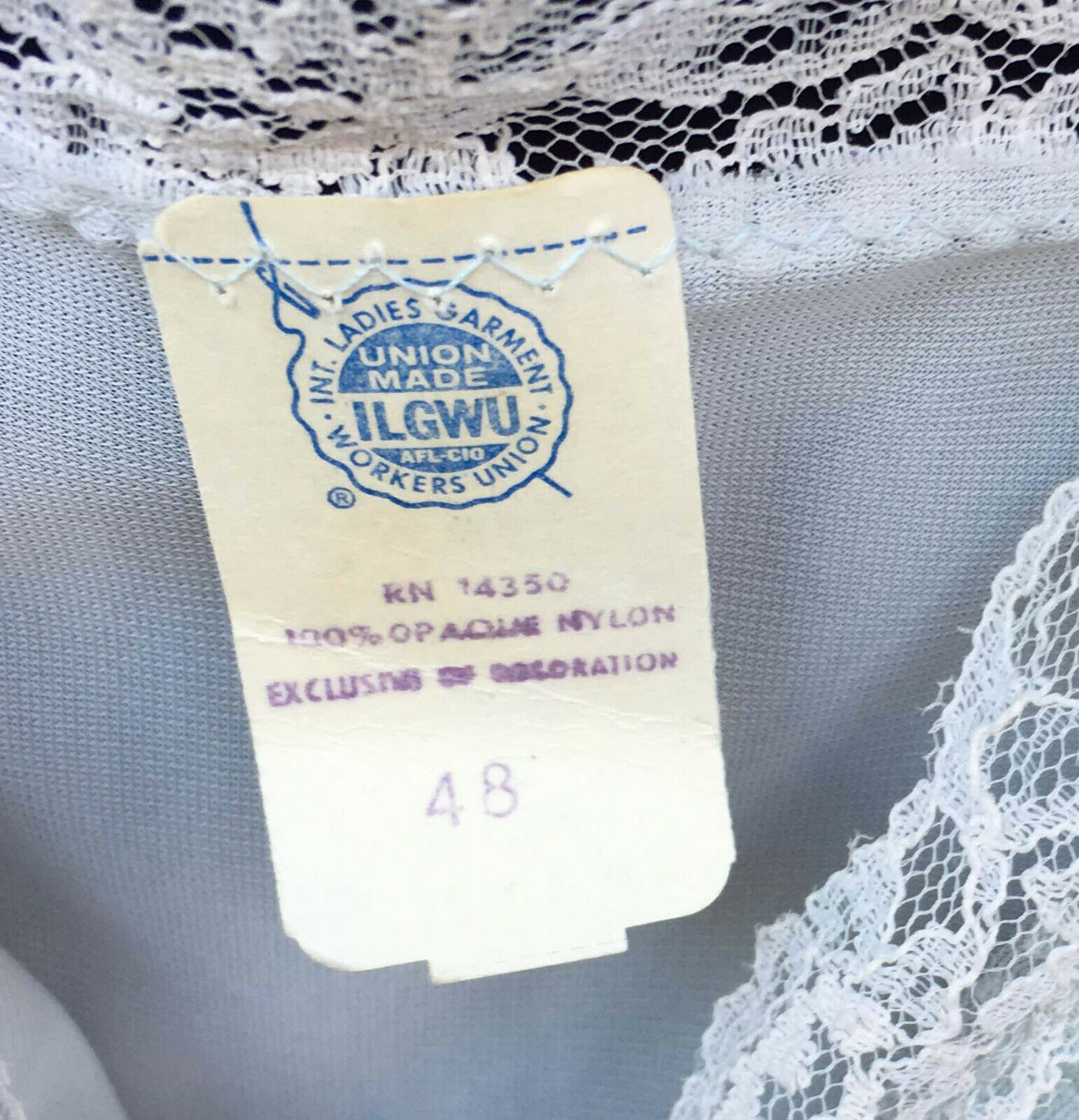 48 FANCY Pale Blue Crystal Pleat LaceTrim Shadow Panel Slip