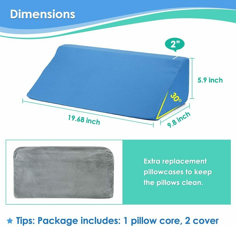 Wedge Pillows for Sleeping Foam Bed Wedges Body Positioners 30 Degree ...