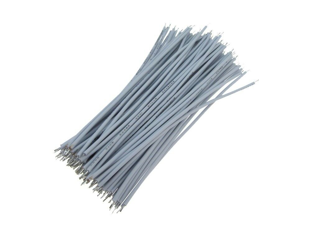 【10CM】 28AWG Standard Jumper Wire Pre-cut Pre-soldered - White - Pack ...