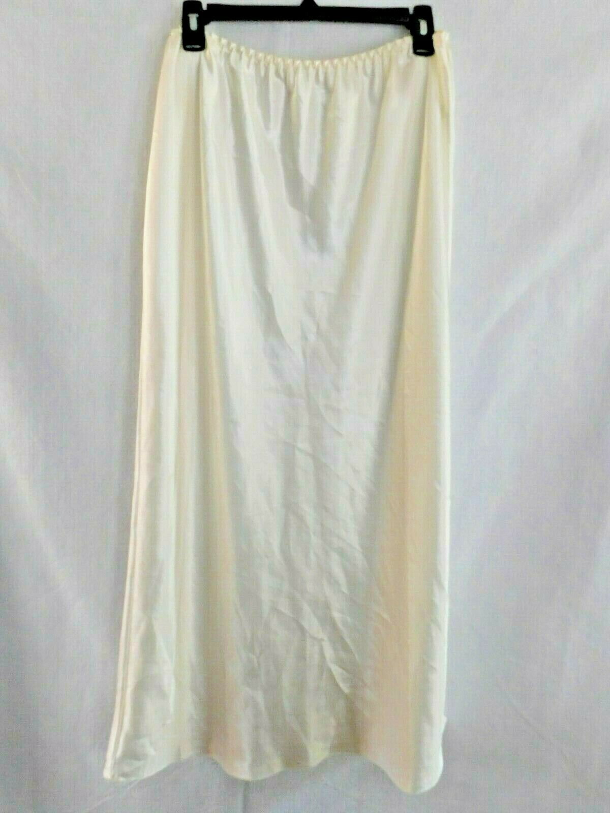 Farr West 2X Second Skin Satin Long Half Slip White with Slit