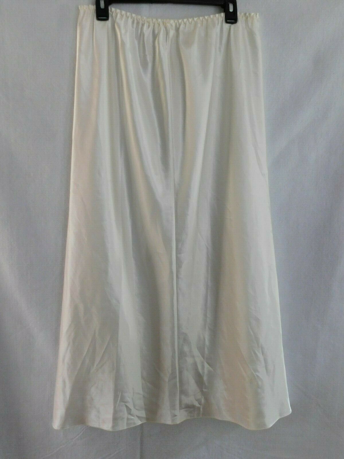 Farr West 2X Second Skin Satin Long Half Slip White with Slit