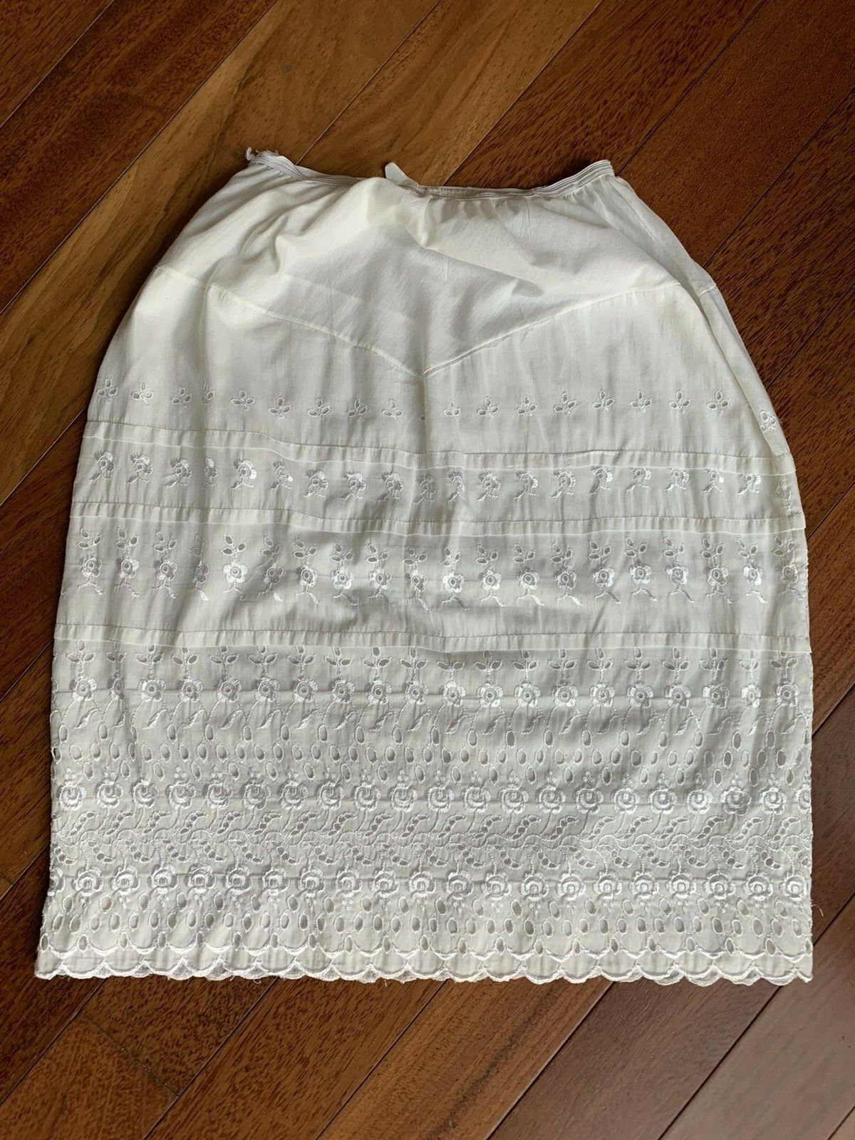 Vintage Eyelet Slip Skirt White S Cotton Prairie Boho Romantic ...