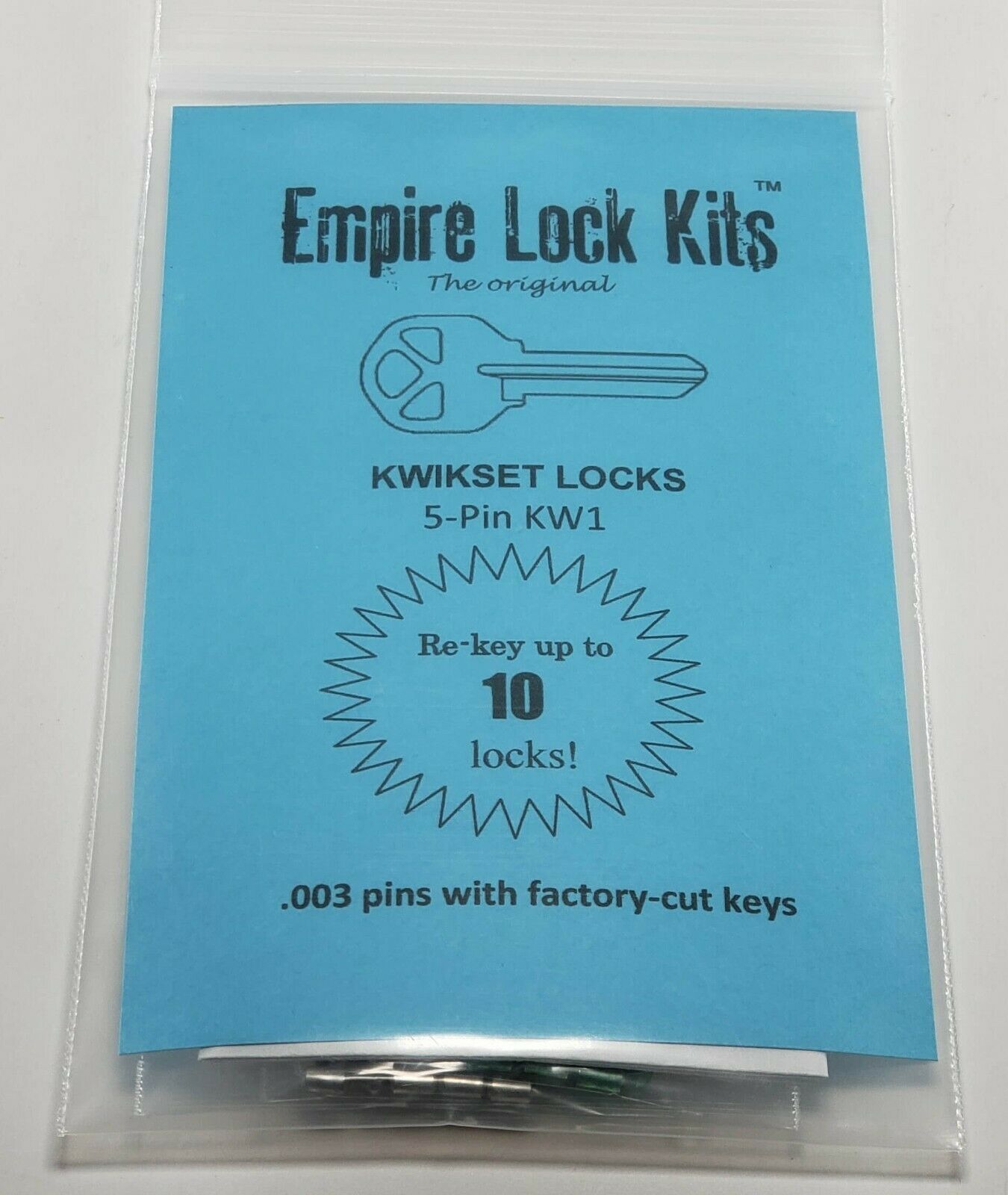 Kwikset Rekey Kit 10 Locks 5 Pin Key Kw1 Bottom Pins With Factory Cut Keys 