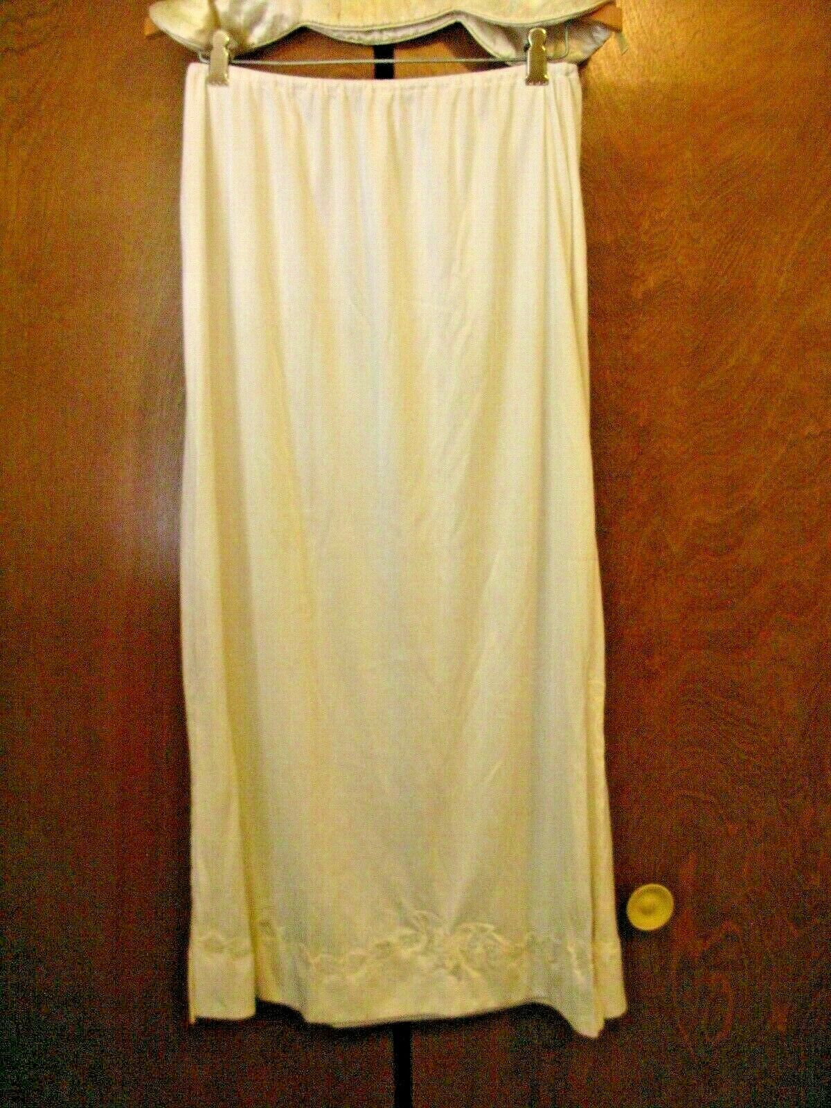 Vintage Womens Opalaire Half Slip Lingerie White Dupont Antron Nylon Sz M Usa 4069